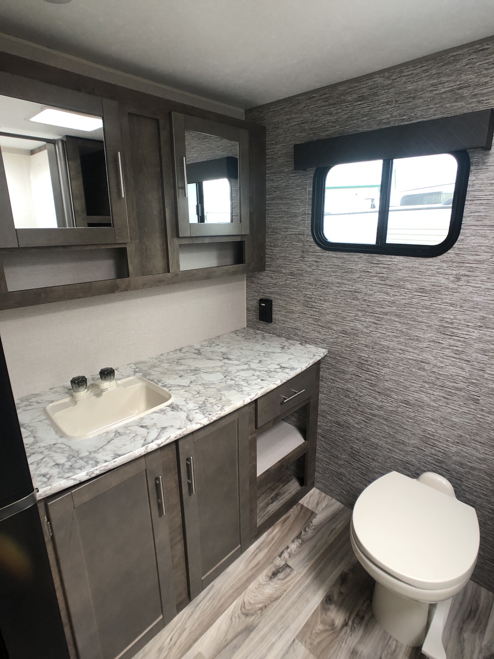 small travel trailers with rear bathroom